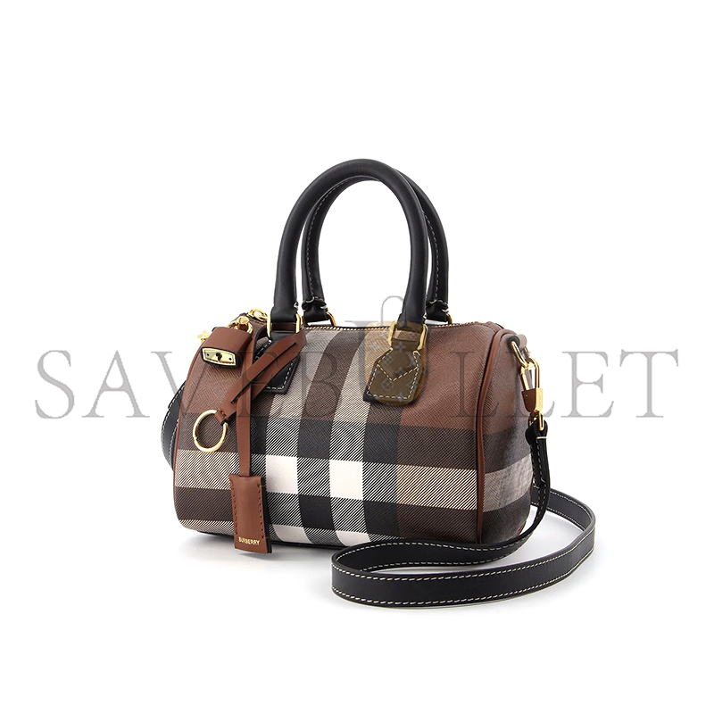 BURBERRY CHECK MINI BOWLING BAG 806966311 (18.5*12*11cm)